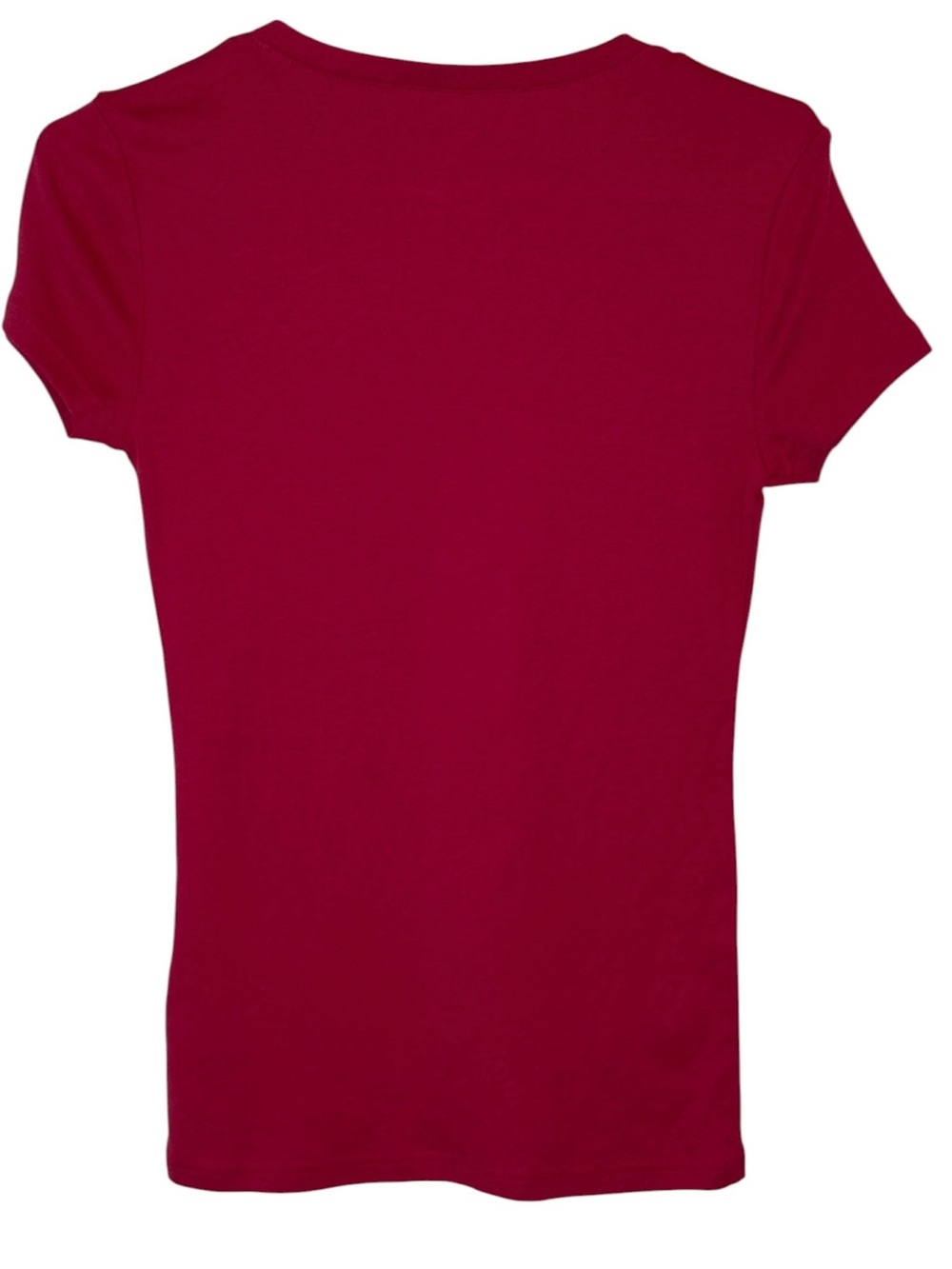 Tommy Hilfiger Women's V-Neck T-Shirt in Red - Picture 2 of 3